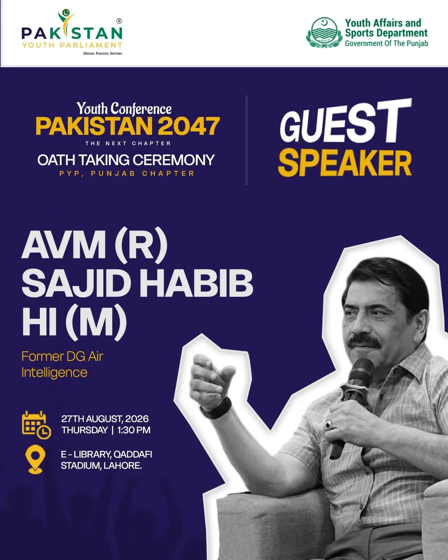 Air Vice Marshal (R) Sajid Habib as Guest Speaker at the Youth Conference